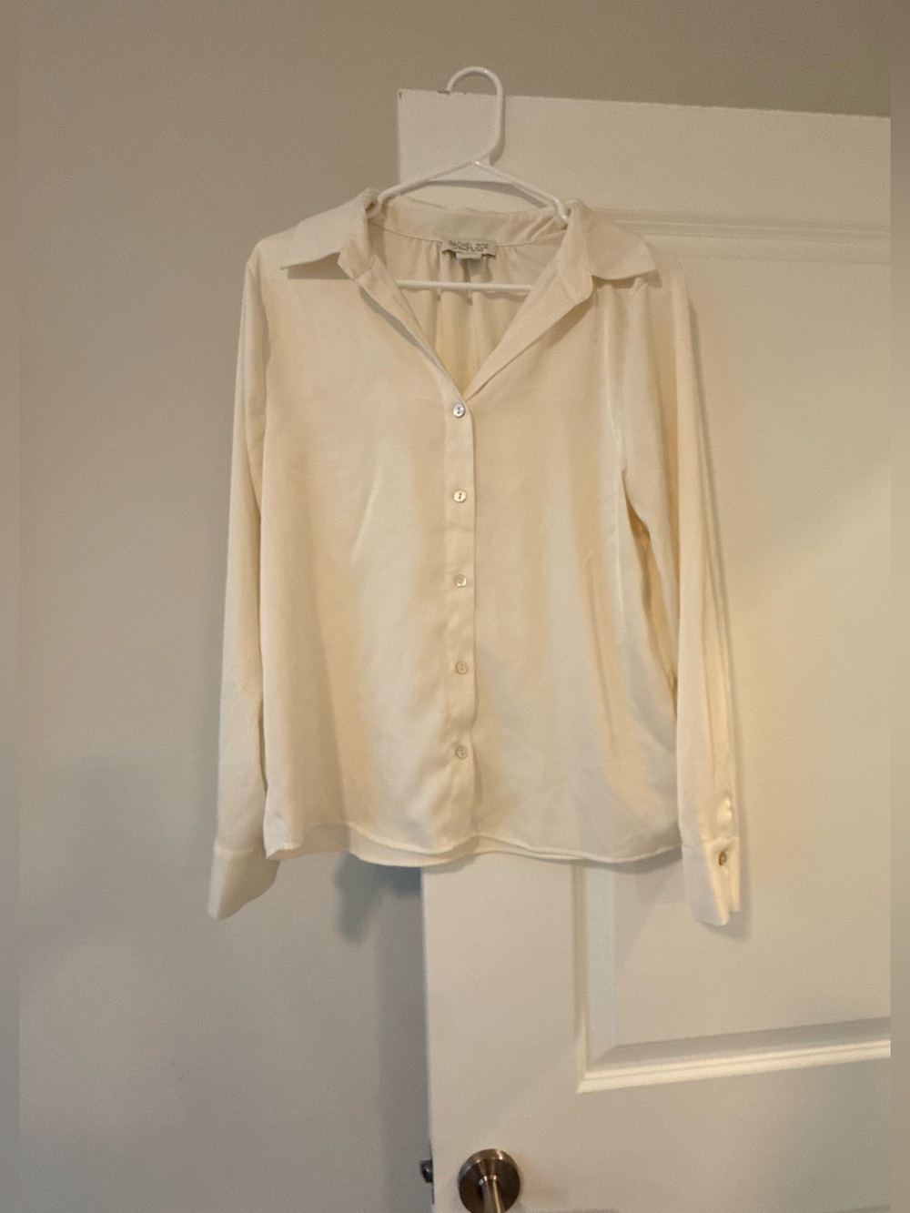 Rachel Zoe Off-White Satin Blouse